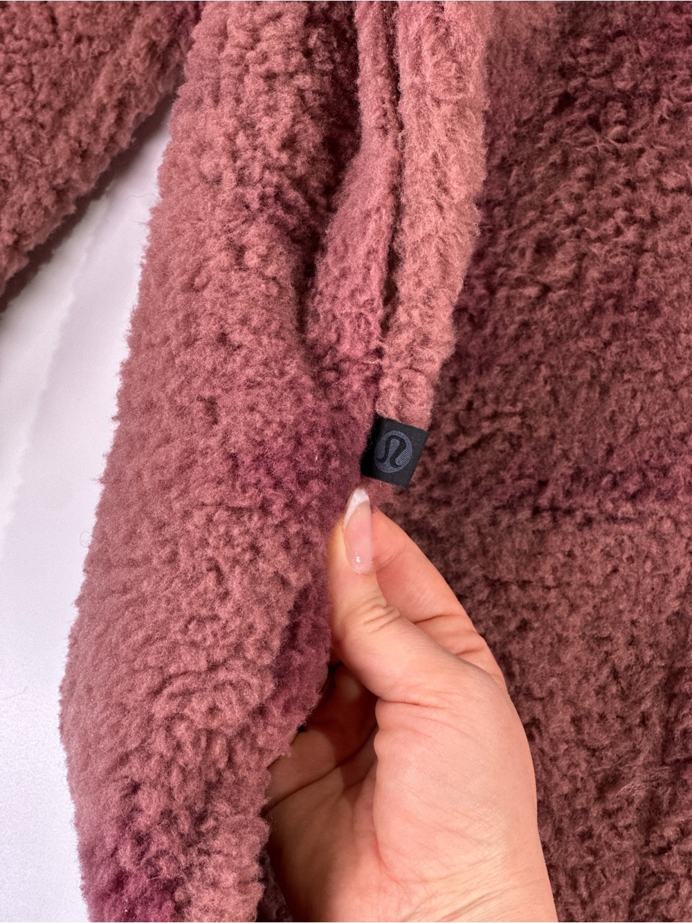 Lululemon Lab Sherpa Fleece Long Coat Snap Mauve Dusty Rose 10 - Picture 9 of 11